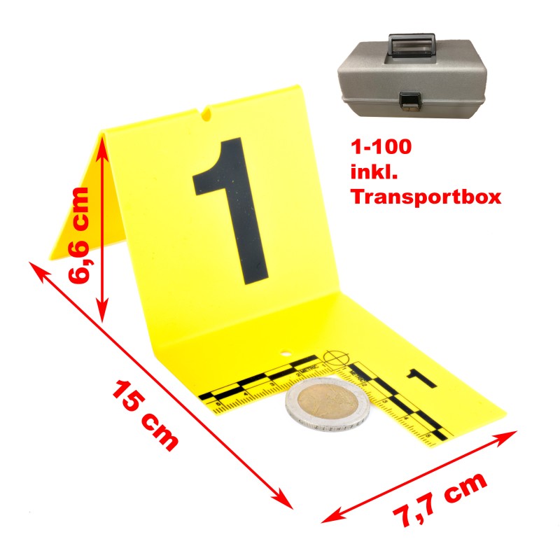 EVI-PAQ® nummerierte Marker mit Ausschnitt, 100er Set, inkl. Transportbox