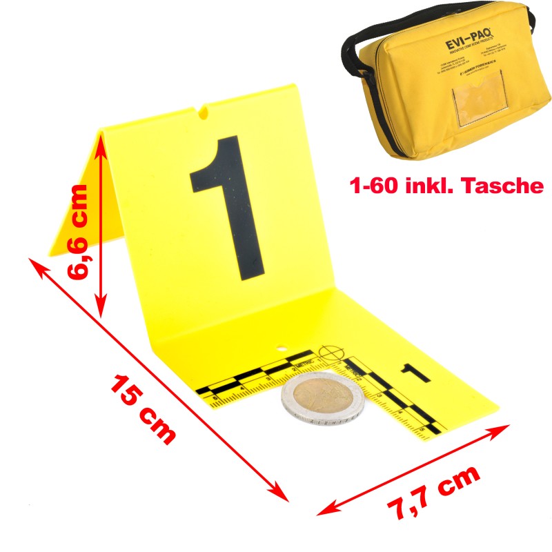 Evi-Paq® ID markers, numbers 1 to 60, yellow