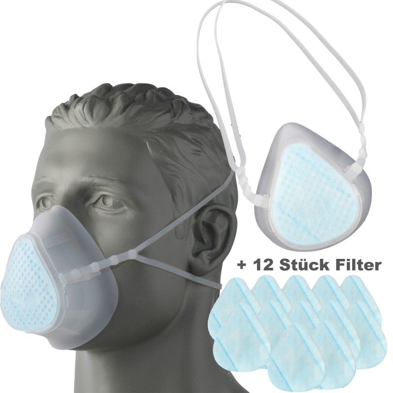 Reusable Silicon Mask KN95 incl. 12x filters