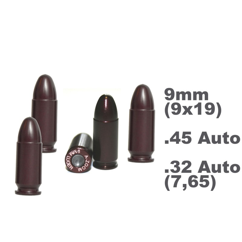 A-ZOOM Übungspatrone für Pistolen  - 5er Pack, Farbe: rostrot