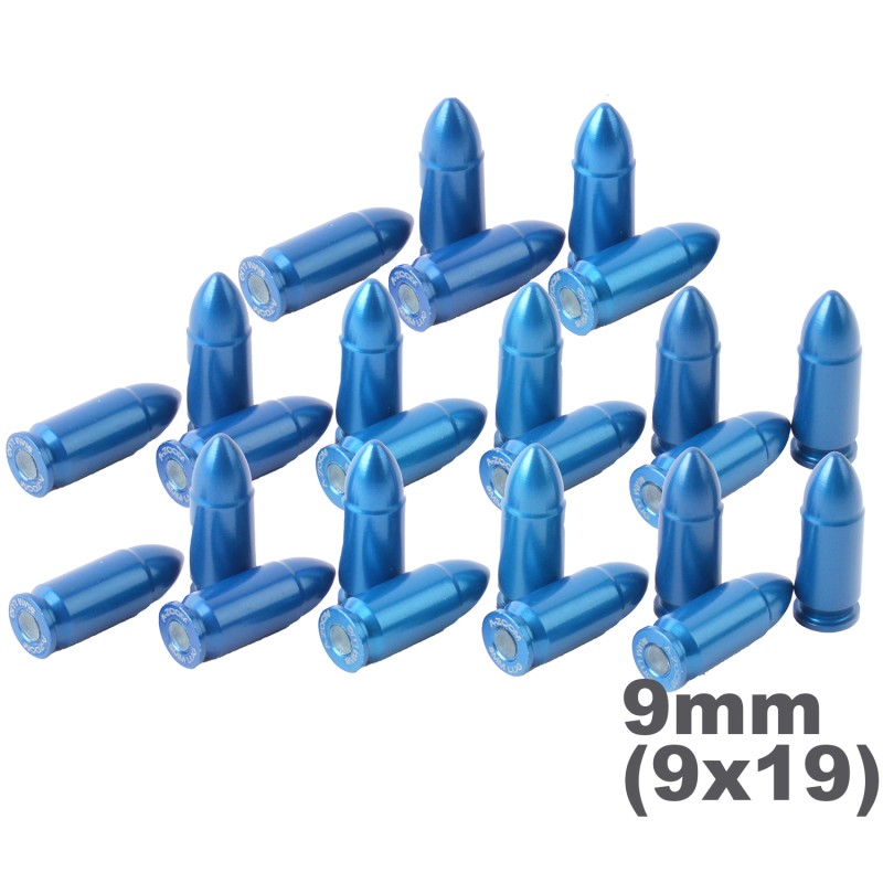 A-ZOOM BLUE Übungspatronen für Pistolen Farbe: blau 25er Pack 9 mm (9 x19)