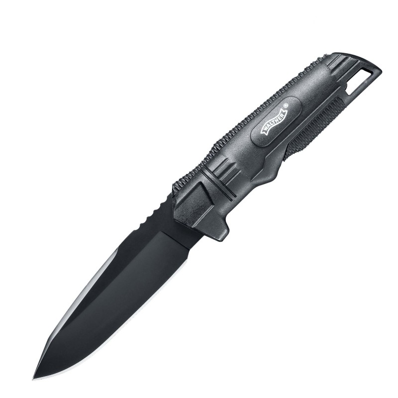 WALTHER® Back Up Knife feststehendes Messer, hochwertige Kunststoffscheide