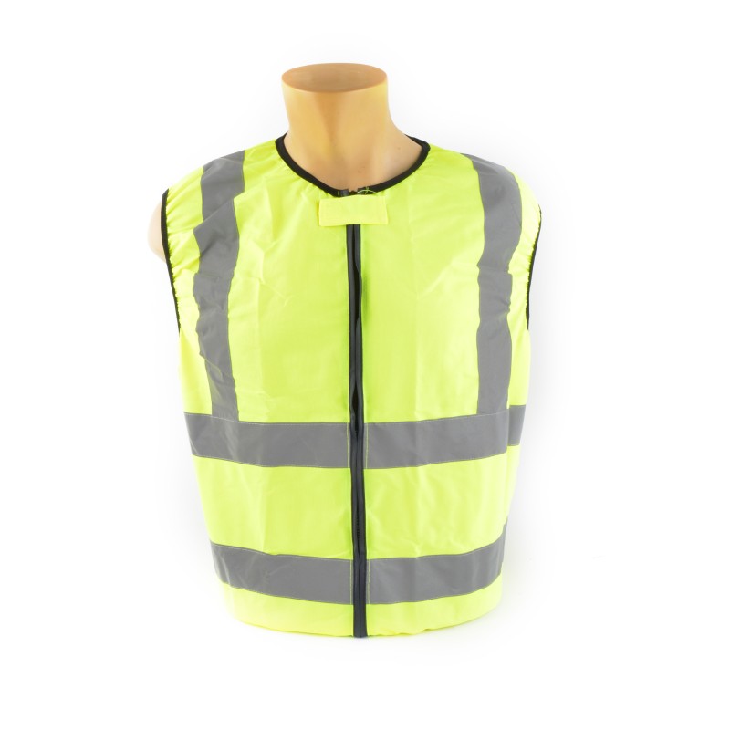 Yellow vest with reflecting stripes
