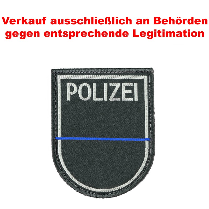Klettabzeichen Behörde-Wappen, BLUE LINE - Textil (92 x 75 mm)