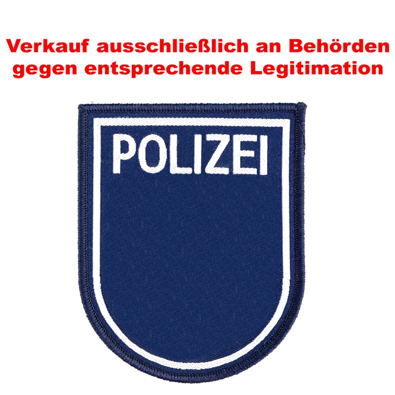 Klettabzeichen Behörde-Wappen, blau - Textil (92 x 75 mm)