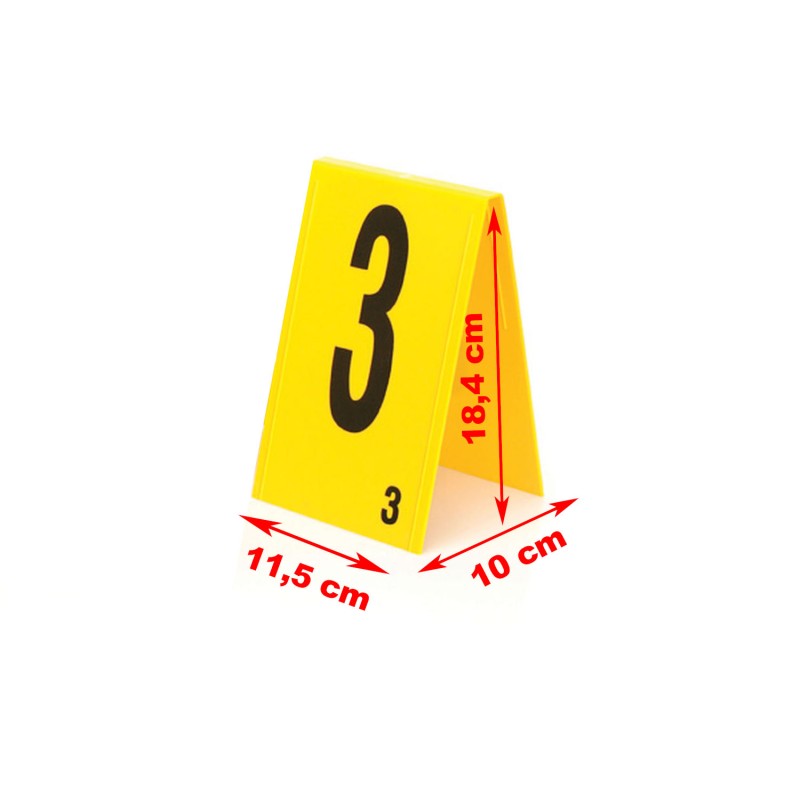 Lightning Powder® Marker zeltförmig, einzelne Zahl (11,5 x 18,4 x 10 cm)