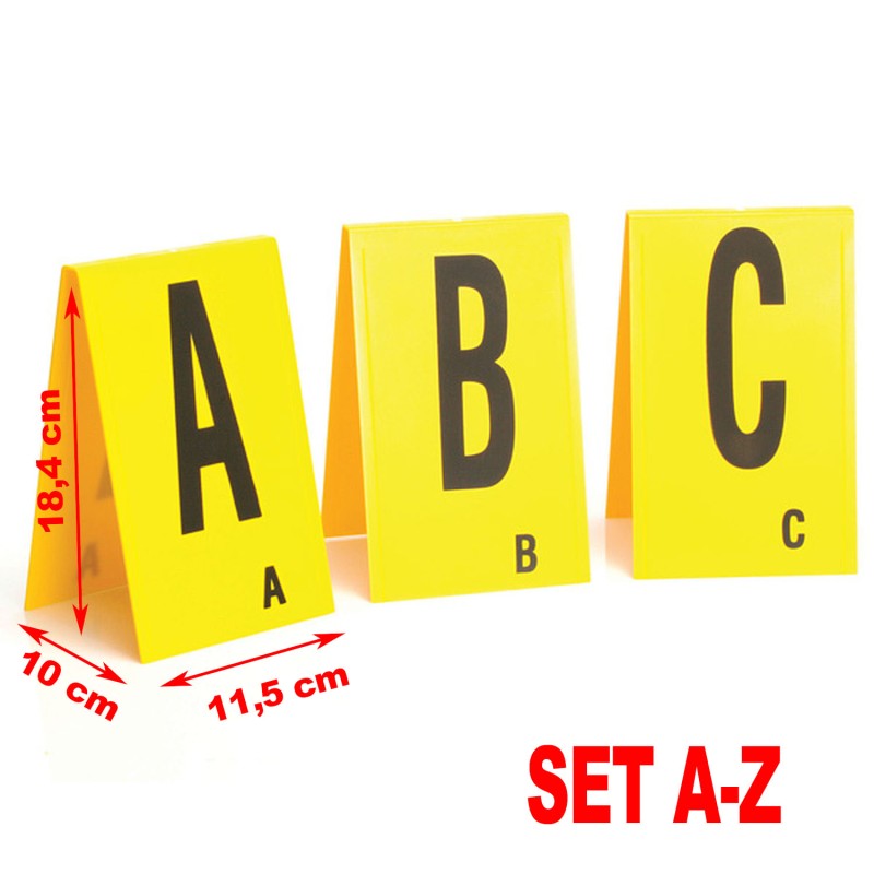 Lightning Powder® Marker Zeltförmig, Set Buchstaben A-Z (11,5 x 18,4 x 10 cm)