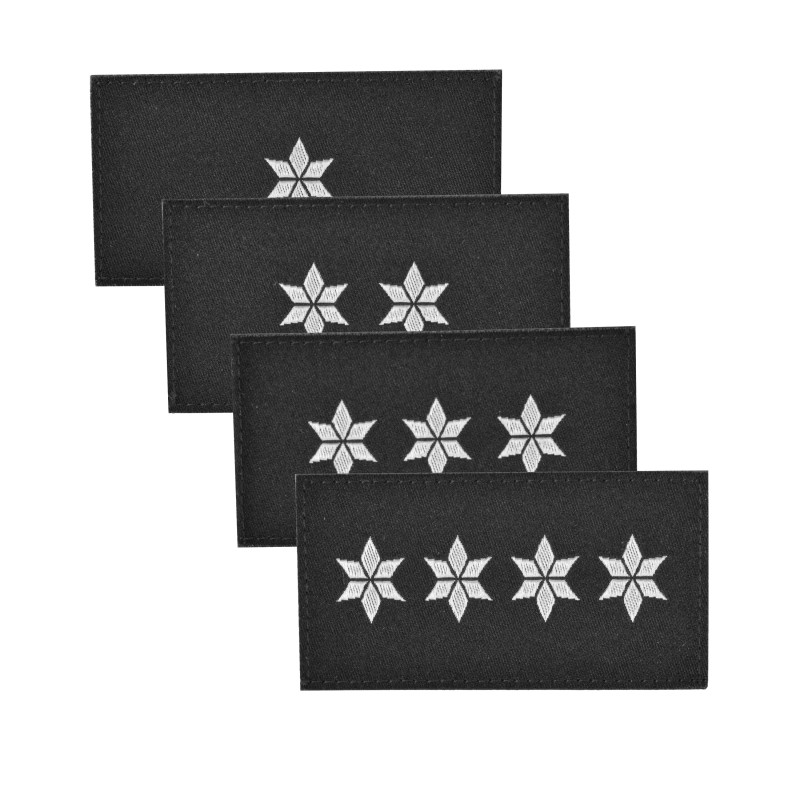 Klettabzeichen Dienstgrad - Textil (75 x 40 mm) schwarz