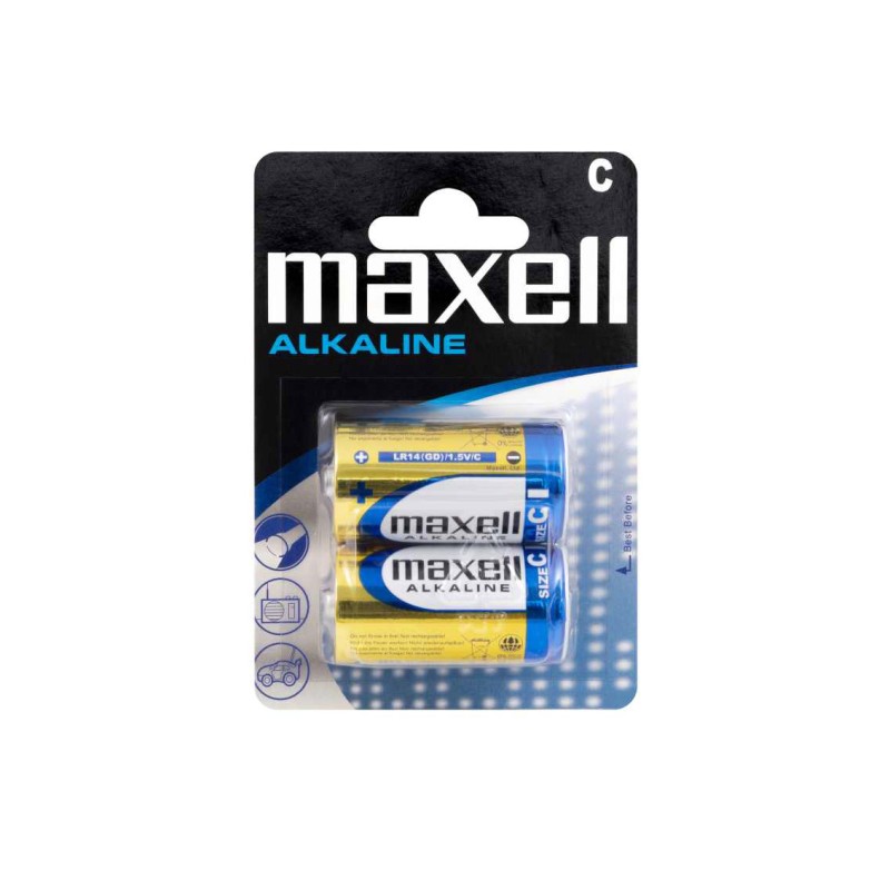 Maxell  C (Baby) LR14 Alkaline Batterie  (2er Pack Blister)