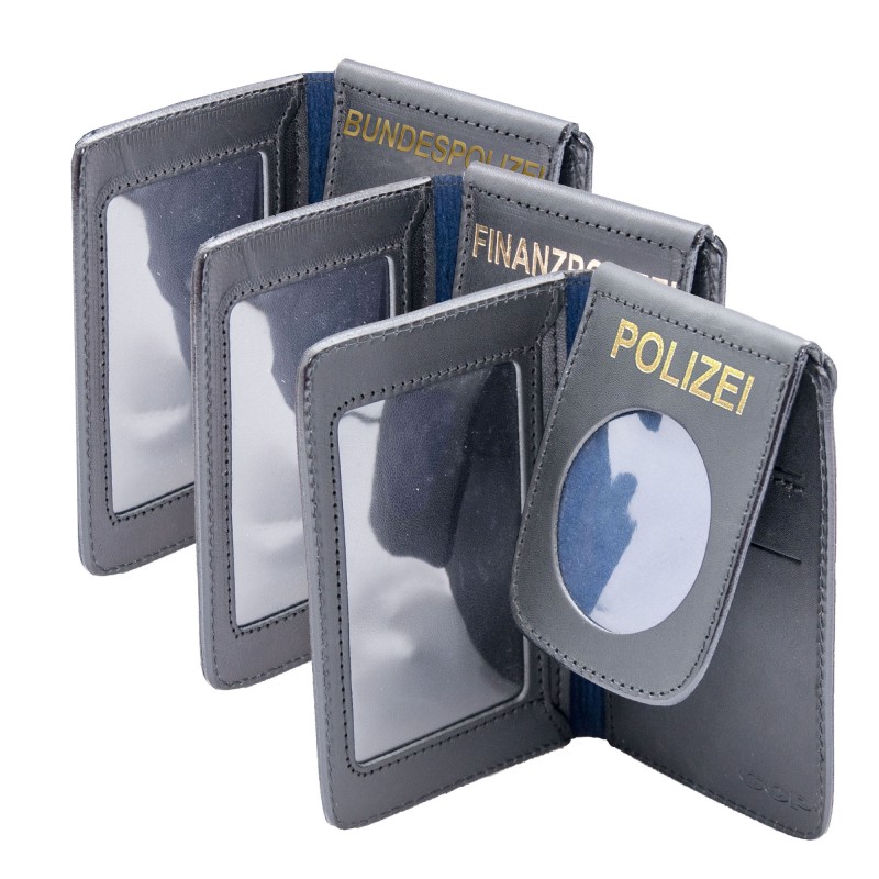 COP® ID holder for AUTHORITIES, round, for credit card-sized IDs, leather