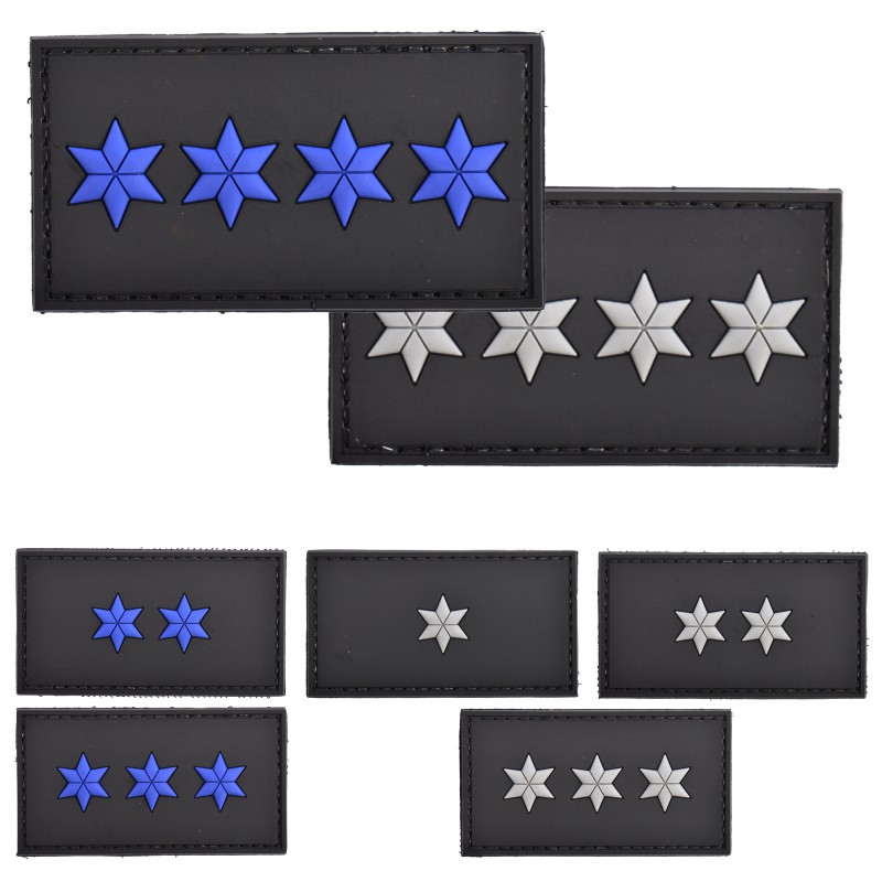 Klettabzeichen Dienstgrad - gummiert (75 x 40mm) schwarz