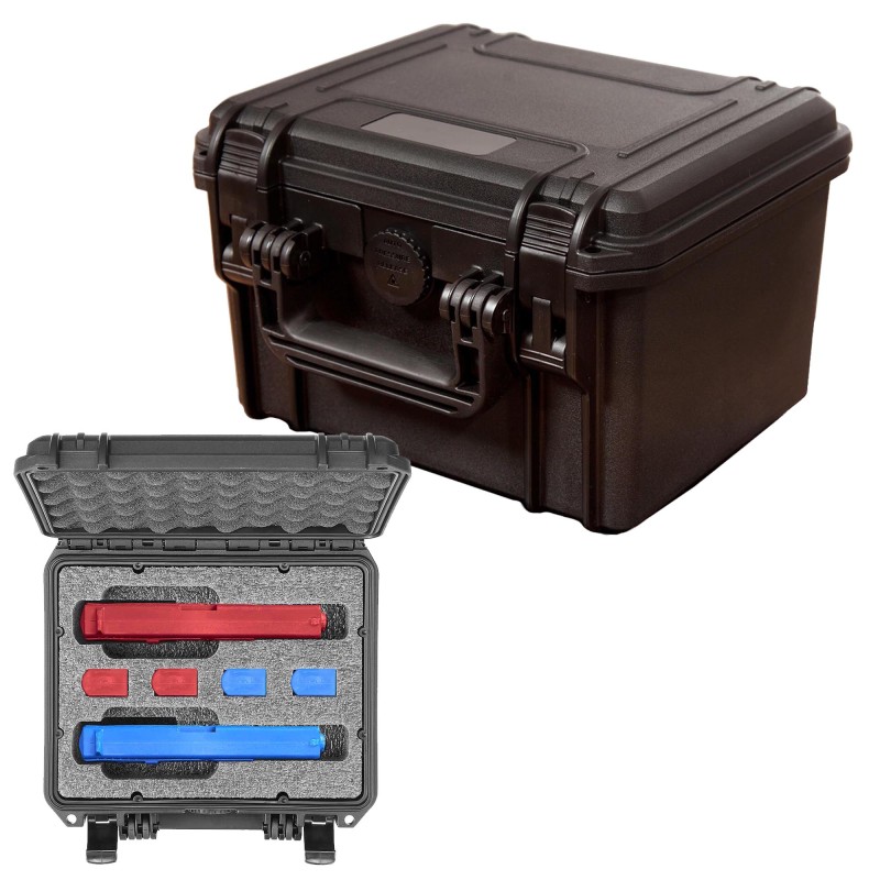 MAX® waterproof case with a universal custom inlay for 2 pistols and 4 magazines