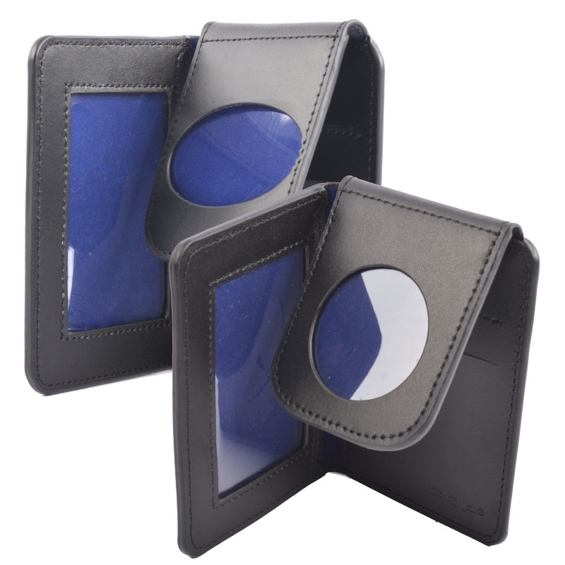 COP® RFID ID holder WITHOUT PRINT, oval, for credit card-sized IDs, leather