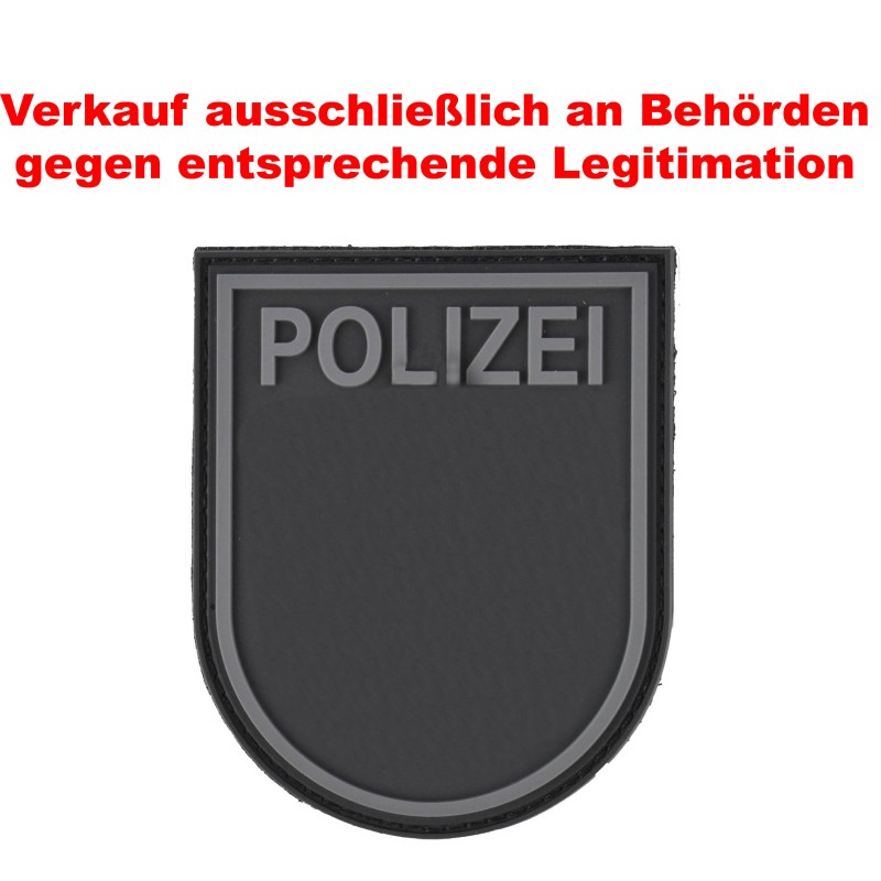 Klettabzeichen Behörde-Wappen, Monochrom  - gummiert (90 x 72 mm)