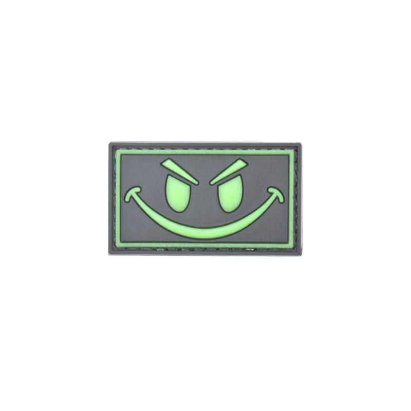 Klettabzeichen SMILEY - gummiert nachleuchtend (50 x 30 mm)