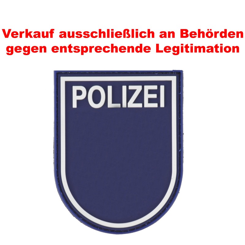 Klettabzeichen Behörde-Wappen, blau - gummiert (90 x 72 mm)