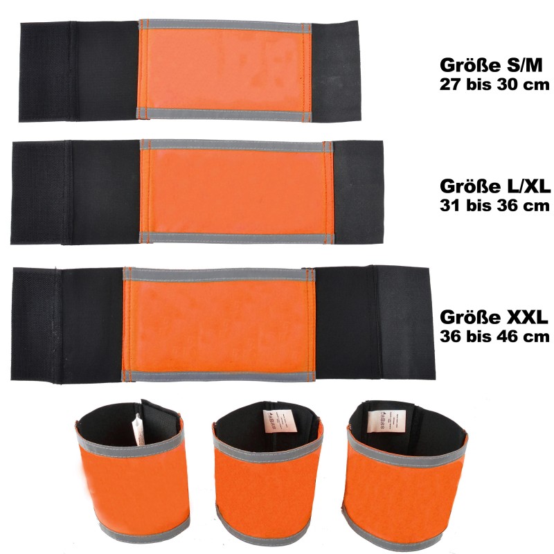 COP® Armbinde orange mit Reflexstreifen oben/unten - Nur noch Gr.S/M