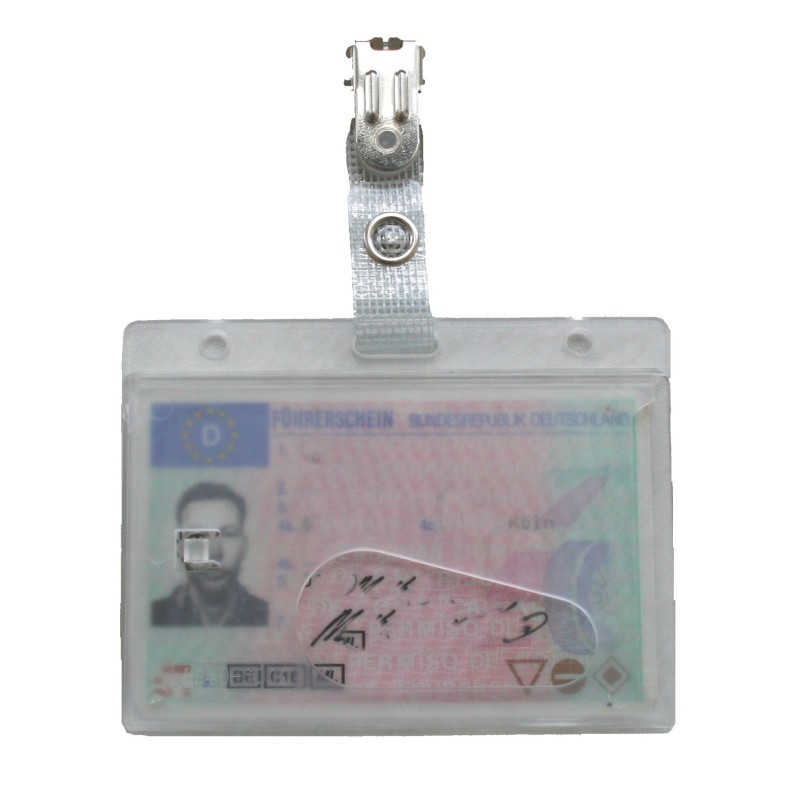 ID holder, Polycarbonate, with clip