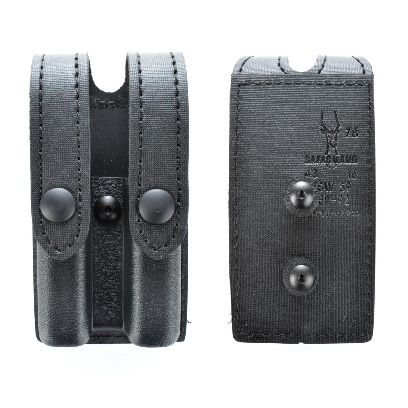 SAFARILAND® 78TAC Slimline double mag pouch closed