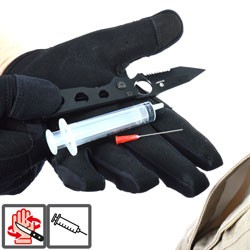 Einsatzhandschuhe mit  Schnittschutz und Stichschutz nach ASTM F2878 (Injektionsnadeln)